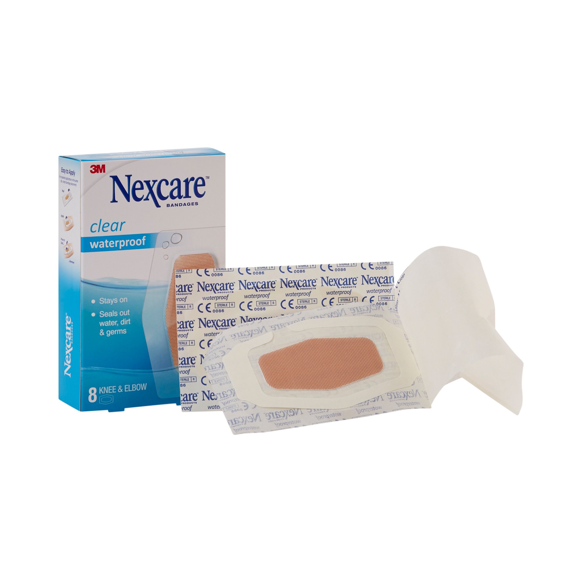 Nexcare Waterproof Knee / Elbow Sheer Adhesive Strip, 2-3/8 x 3 Inch MK 851822