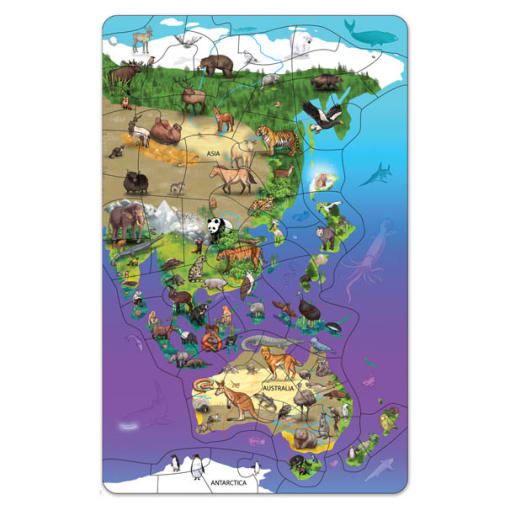 Magnetic Wildlife Map Puzzle: Asia & Australia