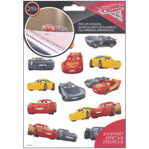 Cars 3 Pop Up Stickers (2 Sheet)