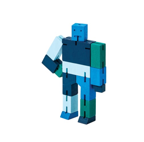 Cubebot Micro (Wooden Toy Robot) Blue Multi