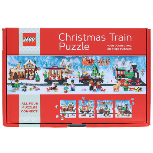 LEGO Christmas Train Puzzle (four 100-piece puzzles)