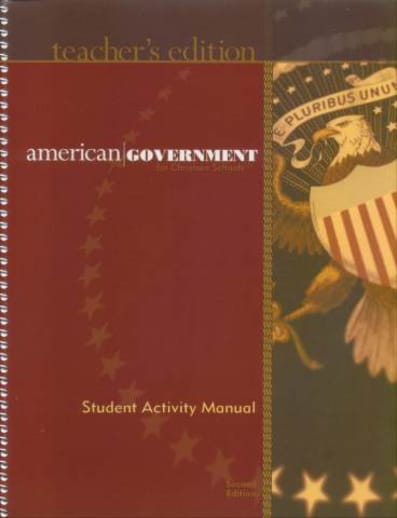 BJU Press American Government Activity Manual Teacher 2nd Edition