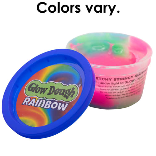 Rainbow Glow Dough - single unit of glow-in-the-dark