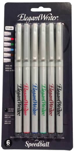 Elegant Writer Set of 6 Markers - 2.0mm (Fine Point)