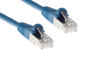 Cat5e Shielded Ethernet Patch Cable, Half-moon Boot, 10 ft, Blue