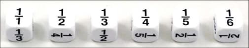 Math Fractions Dice