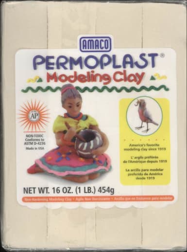 Permoplast Modeling Clay, 1 lb. Cream