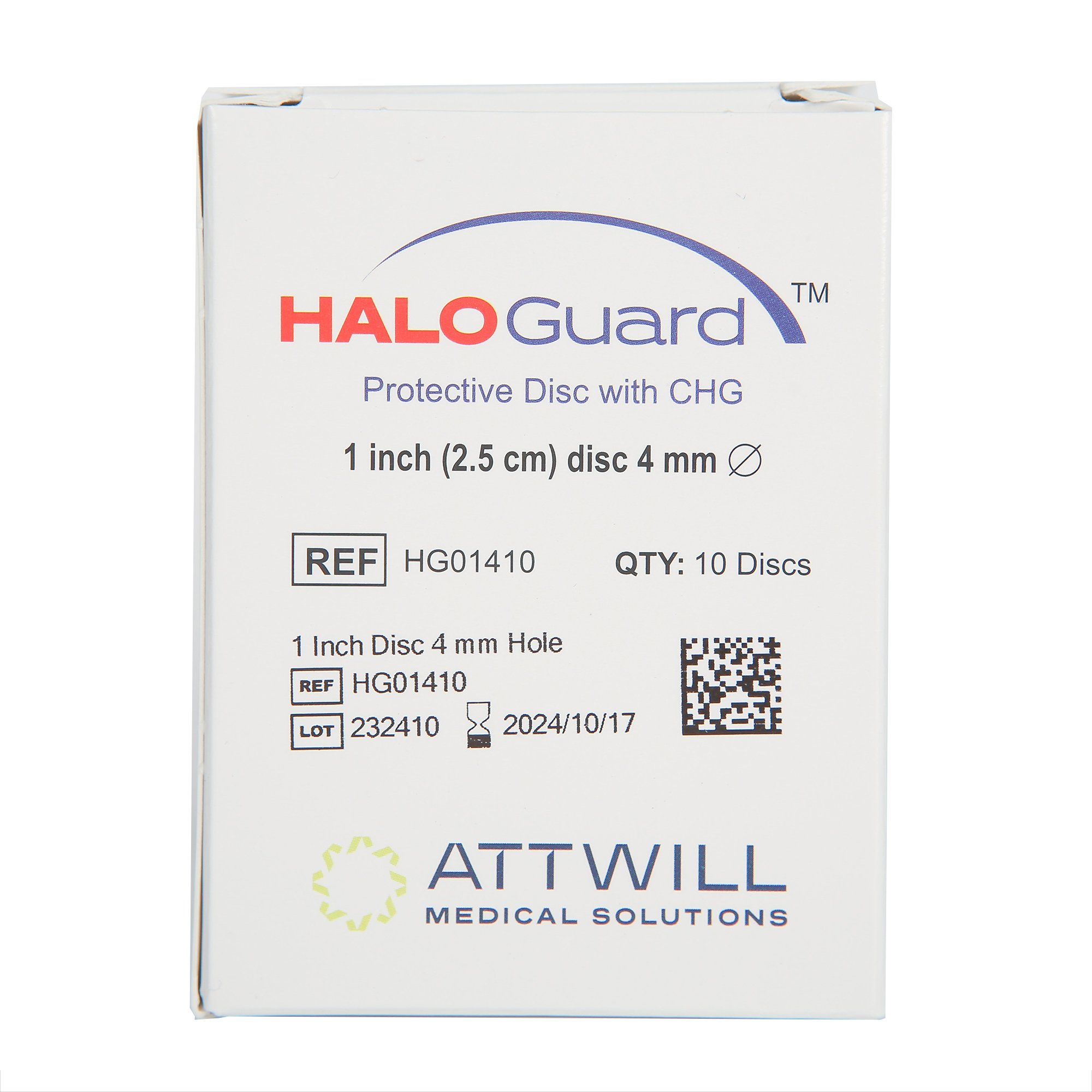 Antimicrobial Catheter Dressing Protective Disc HaloGUARD Foam 1 Inch Disc / 4 mm Hole Diameter Sterile MK 1224860