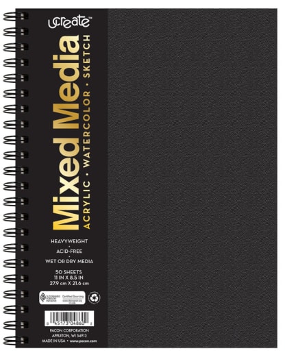 uCreate Poly Cover Mixed Media Heavyweight 11" x 8 1/2" 50 sheets