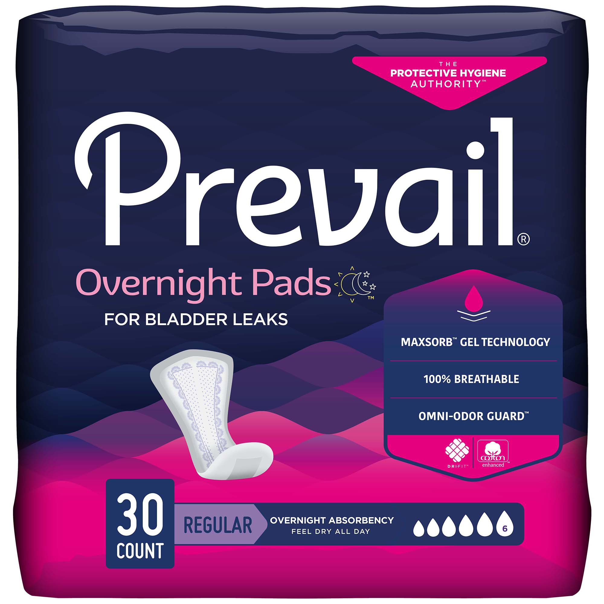 Prevail Daily Pads Overnight Bladder Control Pad, 16-Inch Length MK 1041815