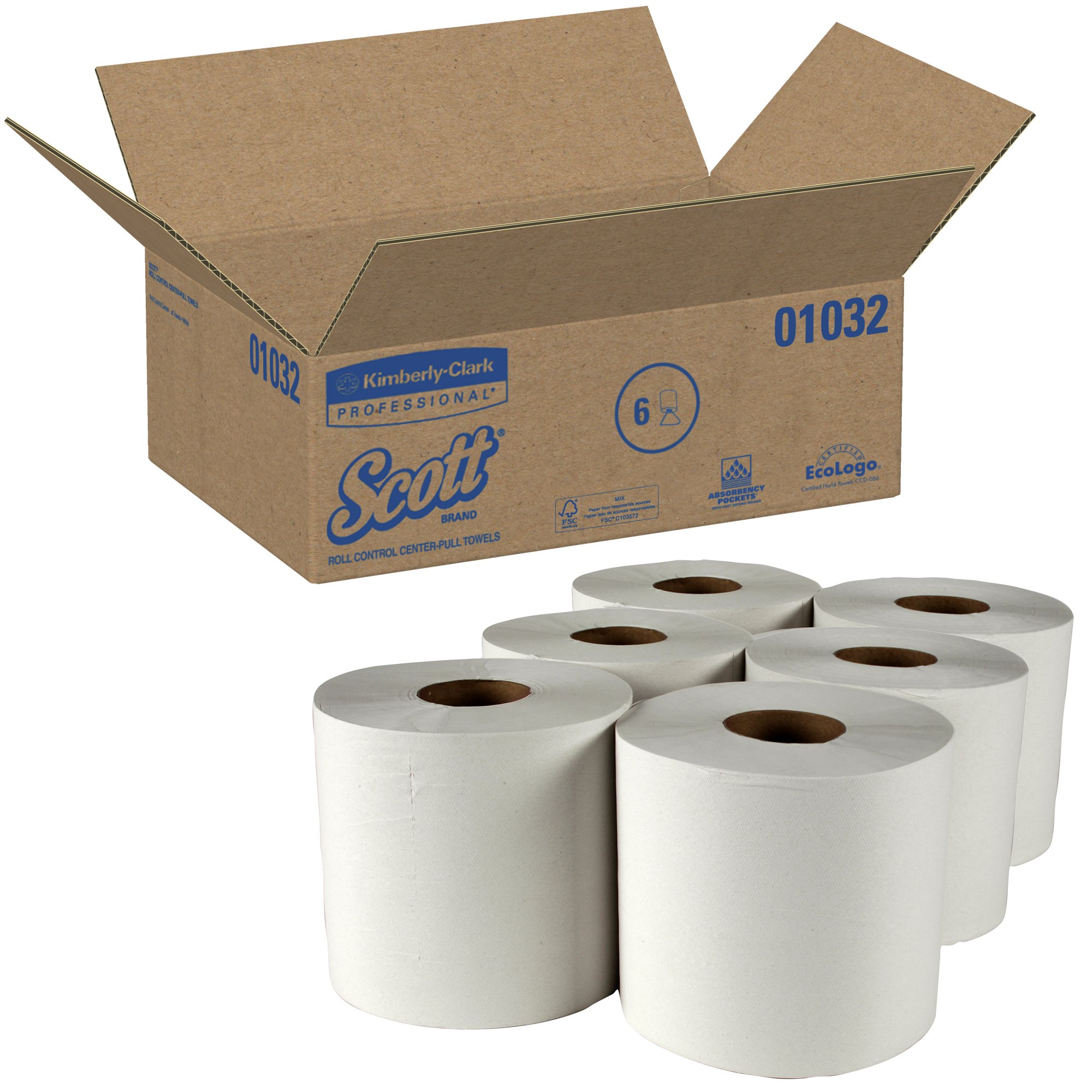 Scott Essential White Paper Towel, 8 x 12 Inch Center Pull Roll MK 691905