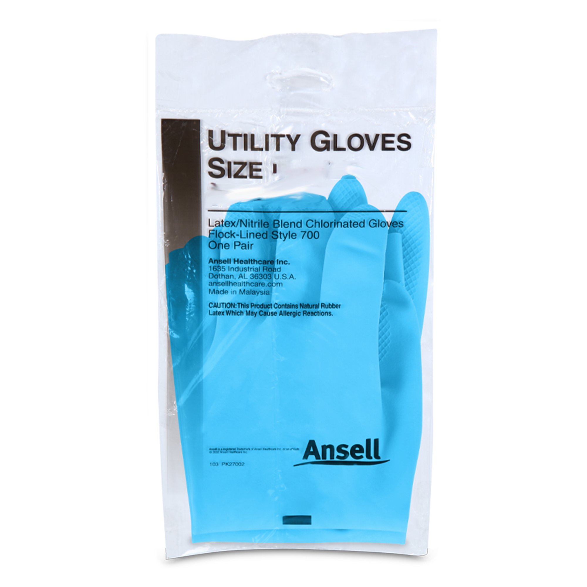 Ansell Latex/Nitrile Utility Glove, Medium, Blue MK 1065880