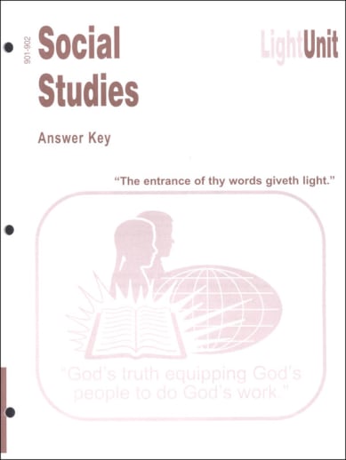 Social Studies 901-902 LightUnit Answer Key