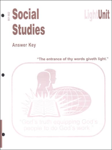 Christian Light Social Studies 901-902 LightUnit Answer Key