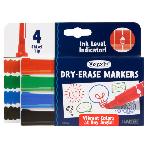 Crayola Dry-Erase Markers, Chisel Tip (4 count)
