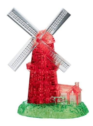 Deluxe 3D Crystal Puzzle - Red/White Windmill