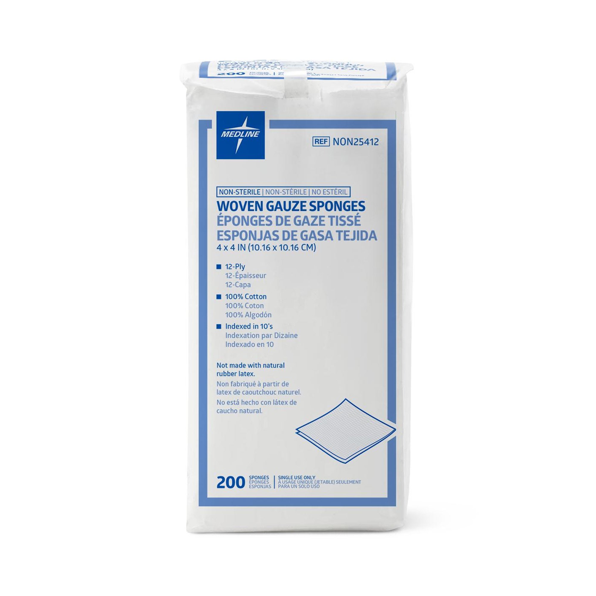 Medline Gauze Sponge, 4 x 4 Inch, 12-Ply MK 277455
