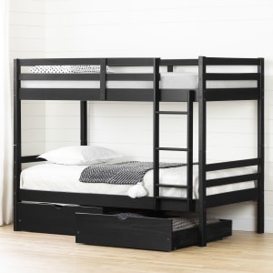 Fakto - Solid Wood Bunk Bed and Rolling Drawers Set Fakto - Solid Wood Bunk Bed and Rolling Drawers Set