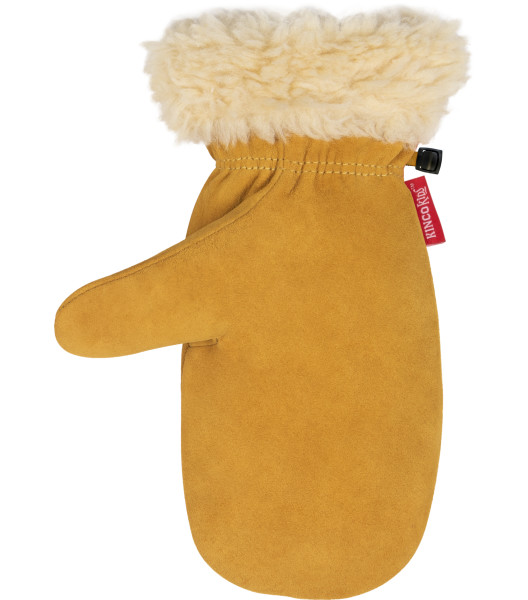 Kids' Lined Suede Deerskin Mitt, Golden, large