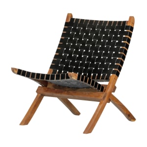 Woven Leather Lounge Chair