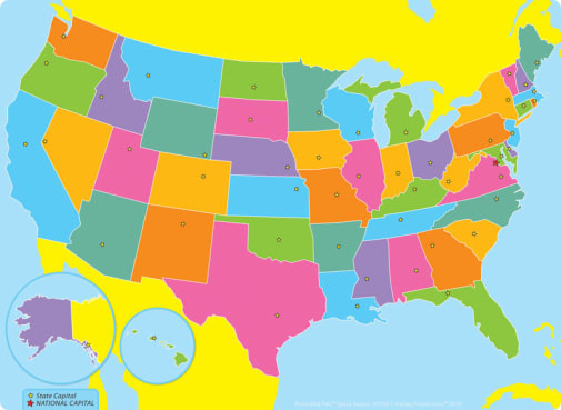 US Map PosterMat Pals Space Savers
