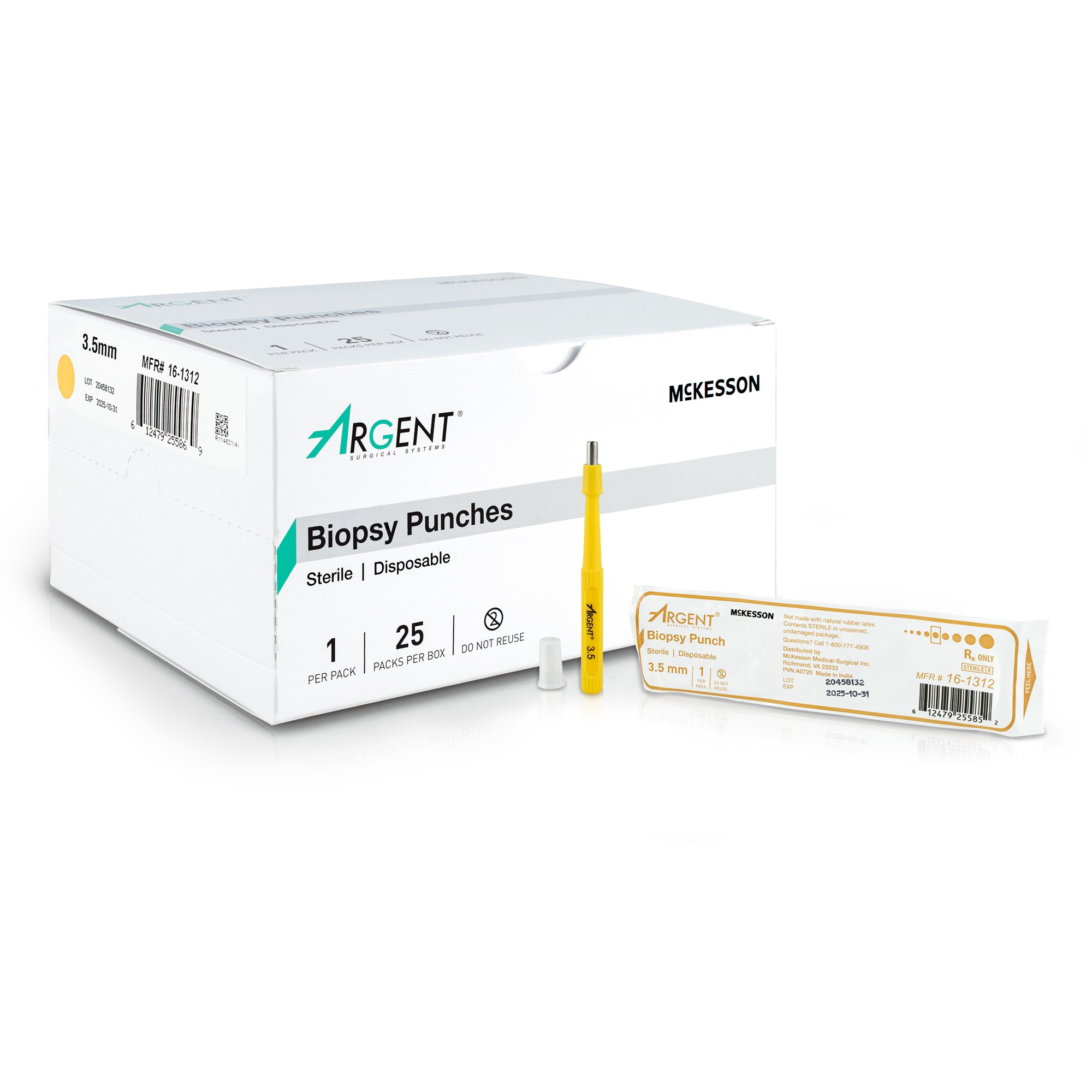 Biopsy Punch McKesson Argent Dermal 3.5 mm MK 1175173