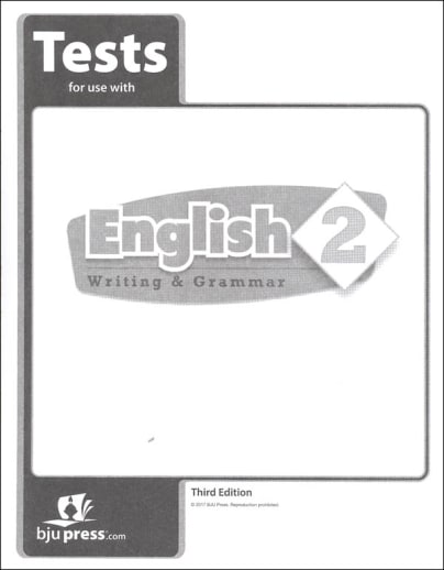 BJU Press English 2 Testpack, 3rd Edition