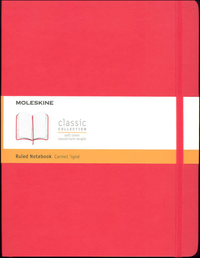 Classic Scarlet Red Softcover X-Large Notebook - Ruled