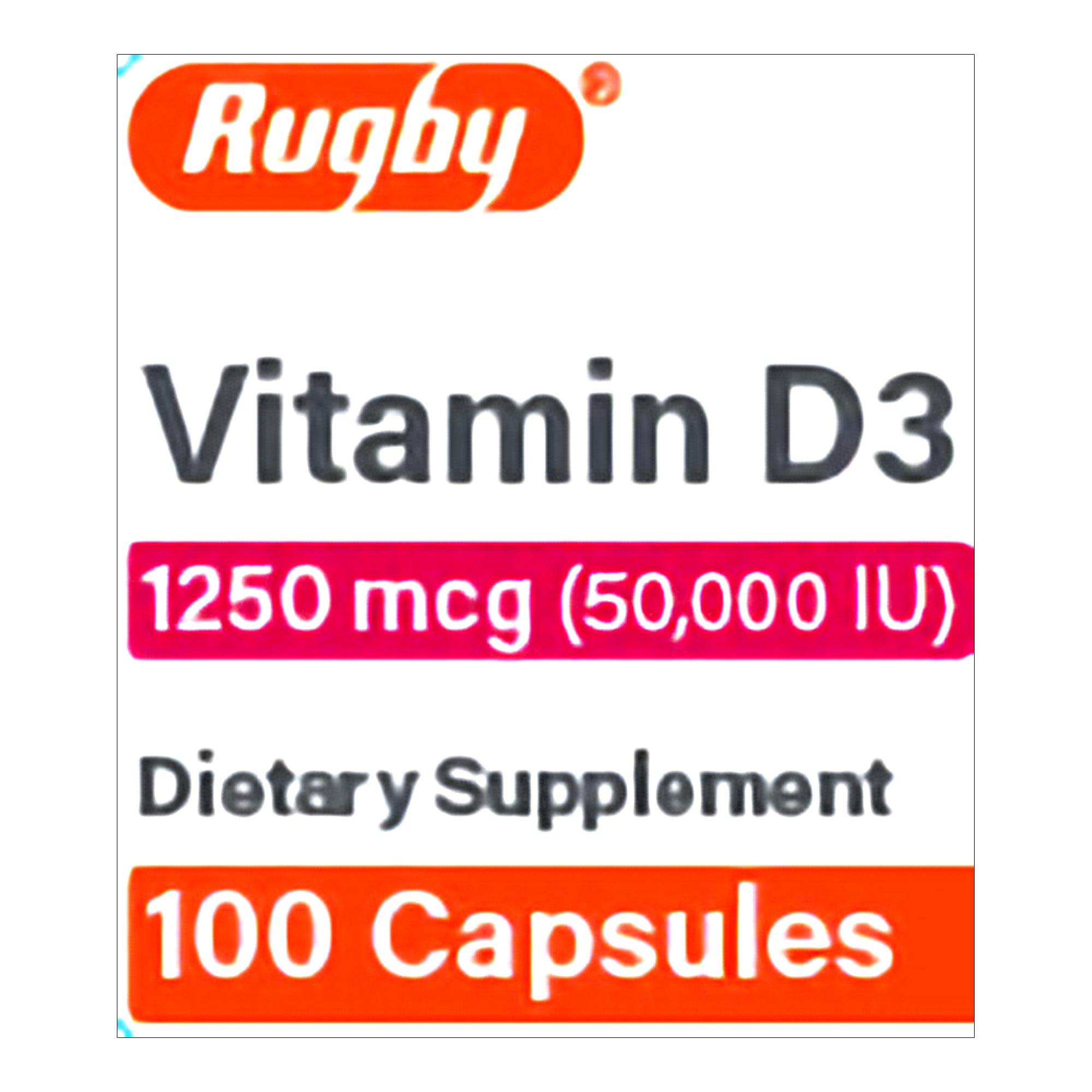 Rugby 50,000 IU Vitamin D-3 Capsules MK 1182364