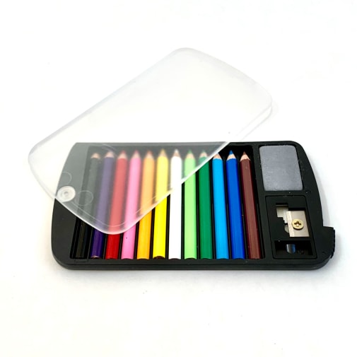 Japanese Mini Pencils: 12 pencils in plastic case with clear cover