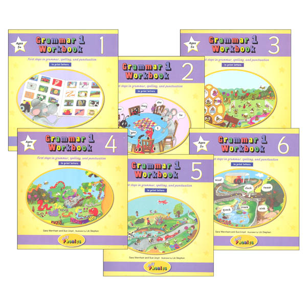 Jolly Phonics Grammar 1 Workbooks - Set of Books 1-6 (Print