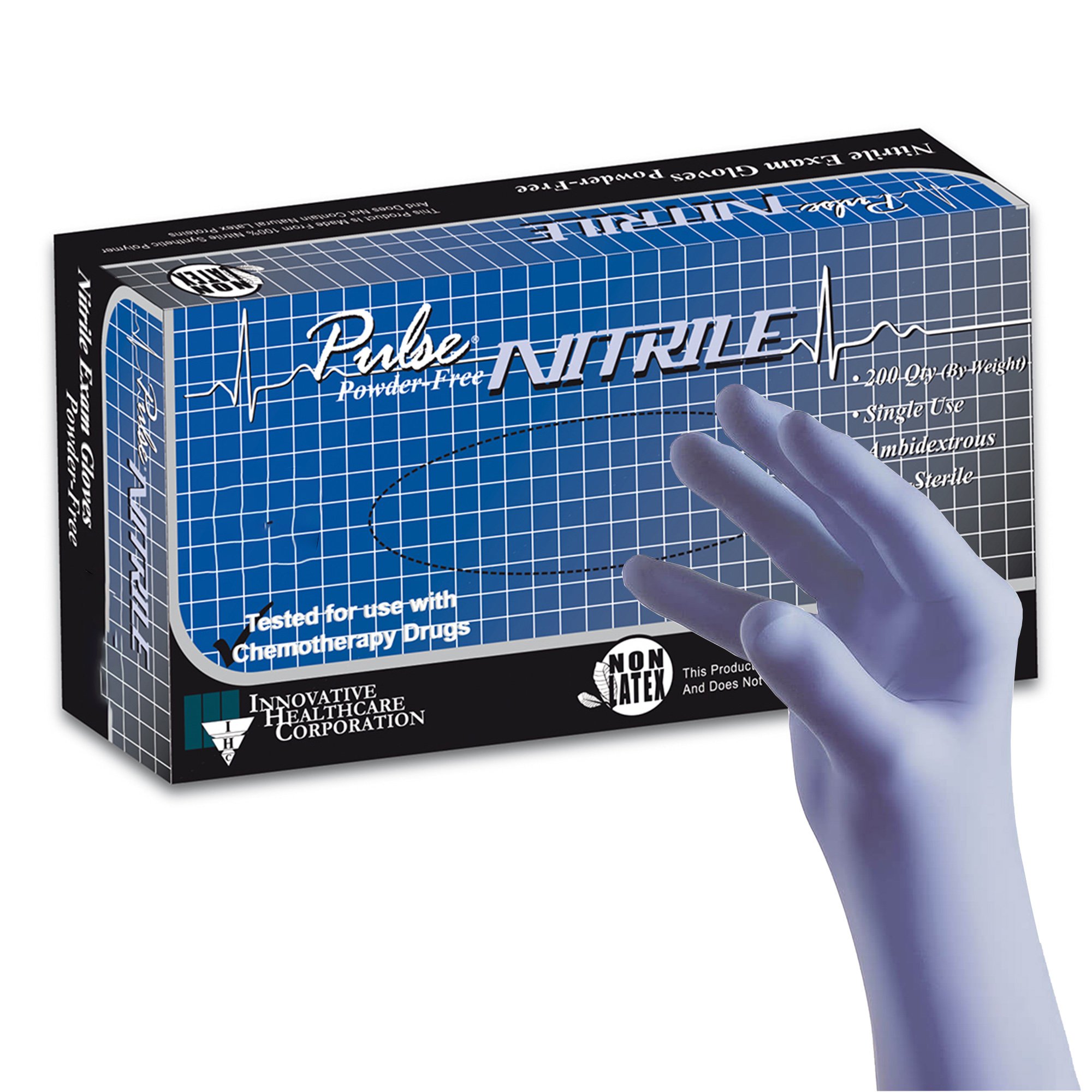 Pulse Nitrile Exam Glove, Small, Aqua Blue MK 764269