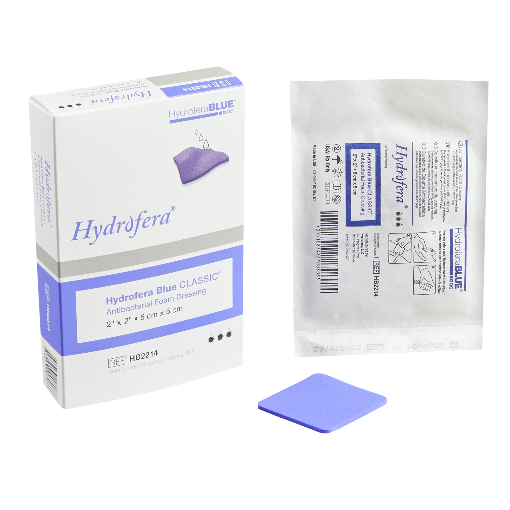 Hydrofera Blue Classic Antibacterial Foam Dressing, 5 x 5 Centimeter MK 766691