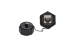 Cat6A RJ45 Shielded Industrial Panelmount Bulkhead Coupler with Dust Cap, Weatherproof, Black