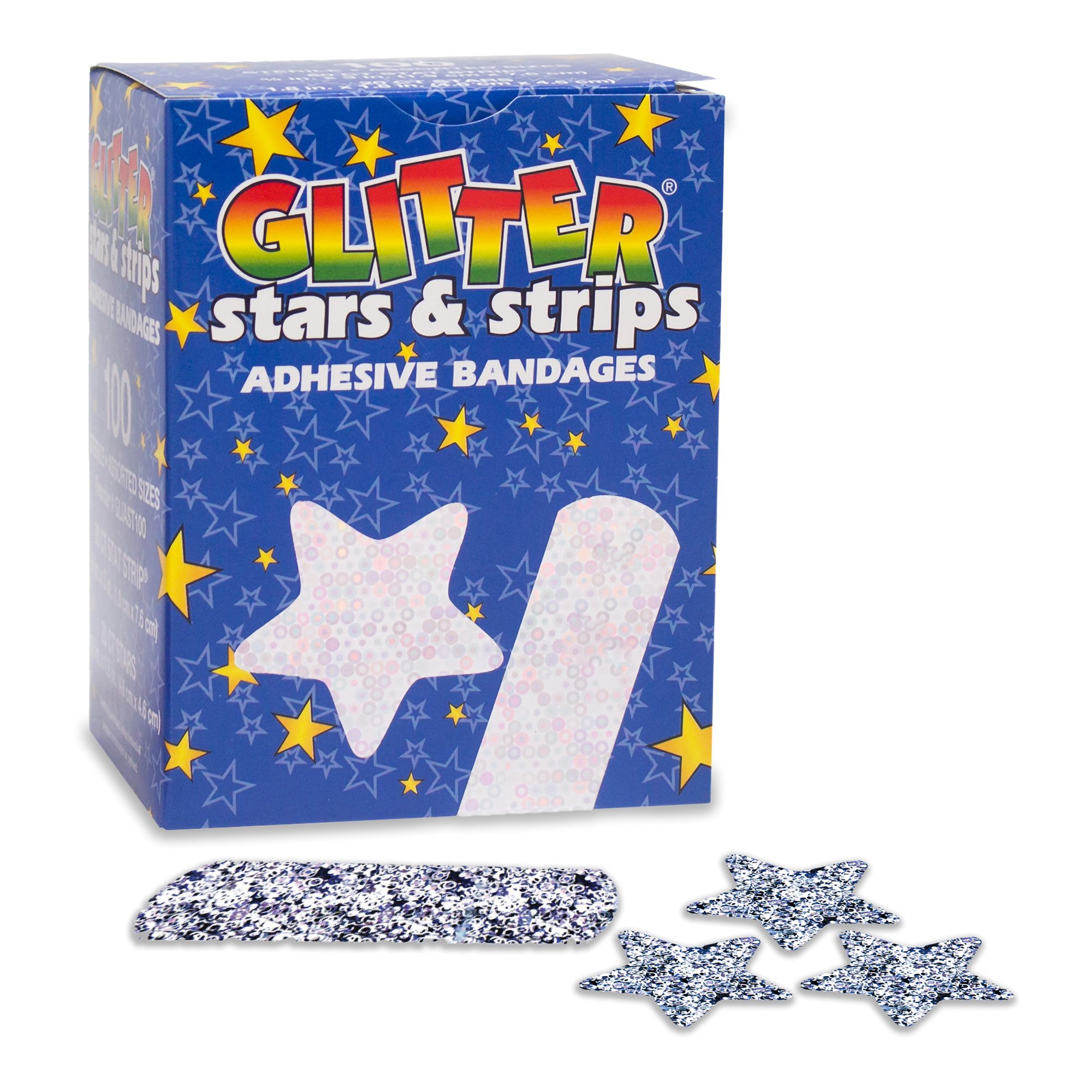 Glitter Stat Strip Kid Design (Glitter Stars and Stripes) Adhesive Strip MK 424960