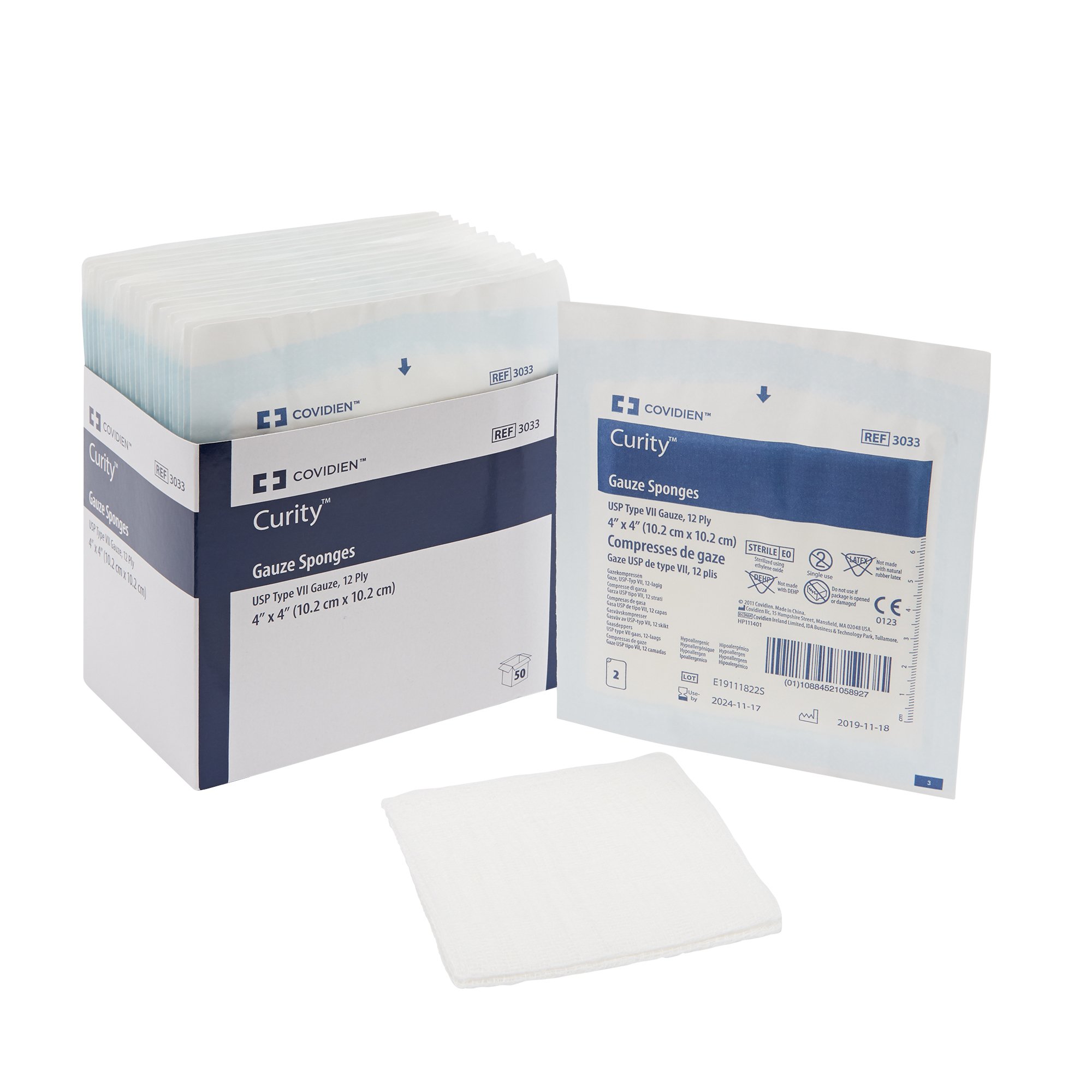 Curity Sterile USP Type VII Gauze Sponge, 4 x 4 Inch, 12-Ply MK 401581