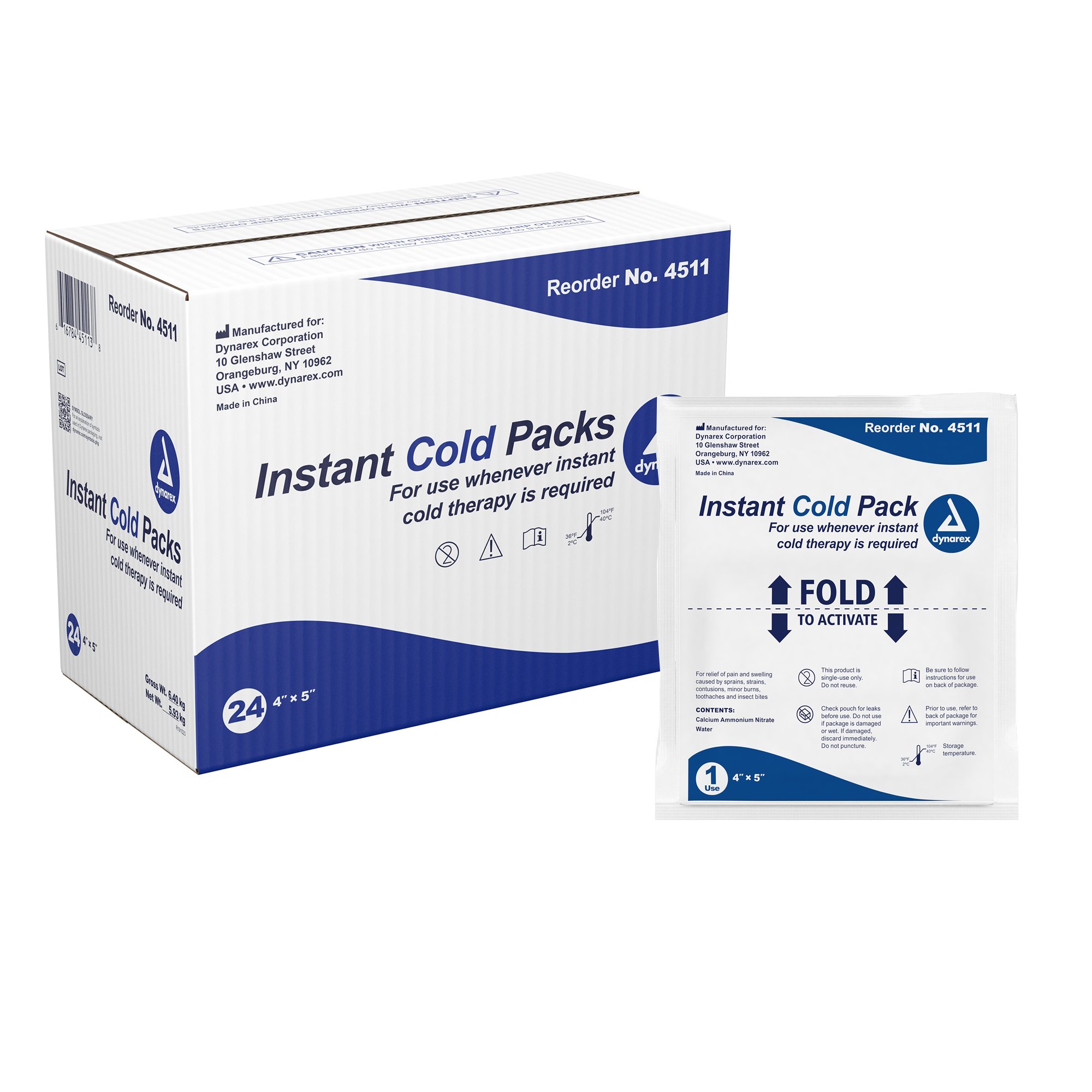 dynarex Instant Cold Pack, 4 x 5 Inch MK 876698