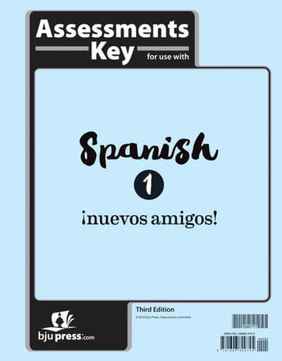 BJU Press Spanish 1 Assessments Answer Key 3rd Edition