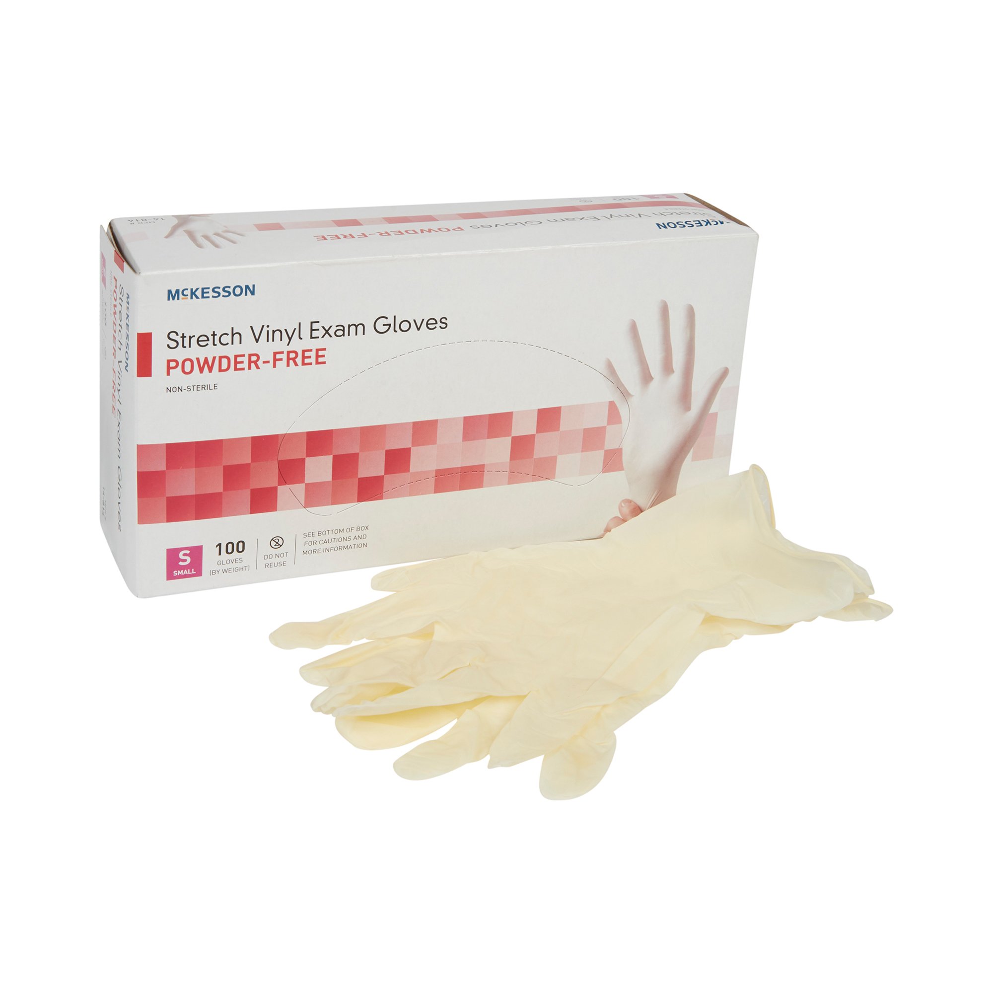 McKesson Stretch Vinyl Exam Glove, Small, Ivory MK 409742