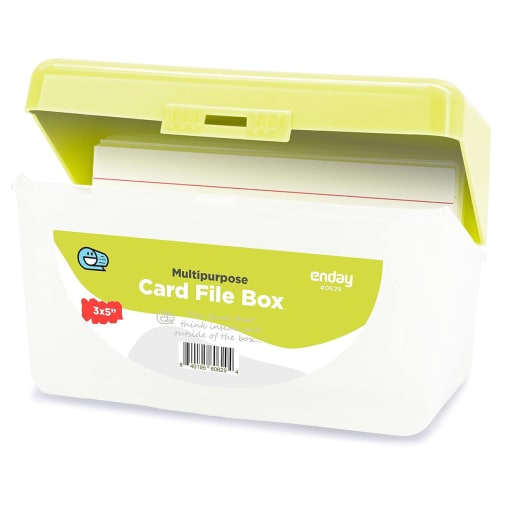 Card File Box, Multipurpose 3" x 5" - Green