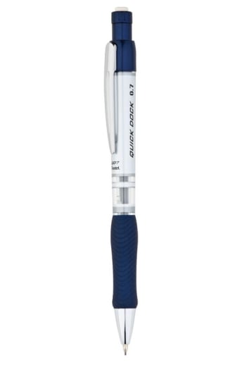 Quick Dock 0.7mm Automatic Pencil - Silver with Blue Accents