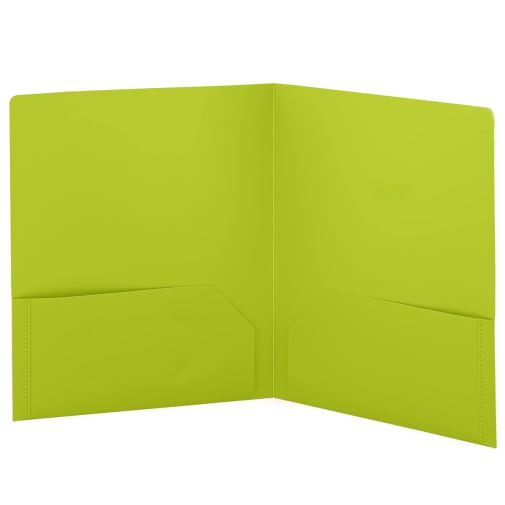 2-Pocket Poly Portfolio (Plastic) - Green