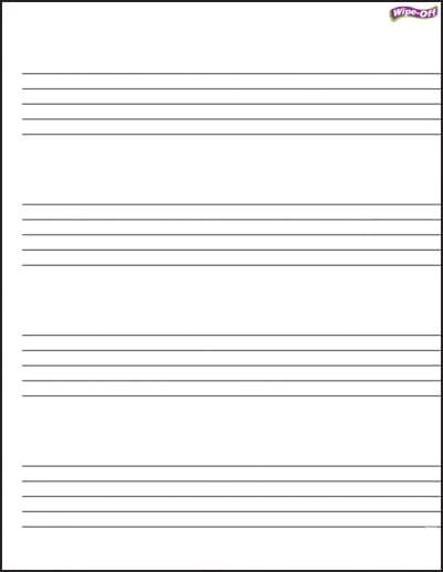 Music Staff Paper Wipe-Off Chart
