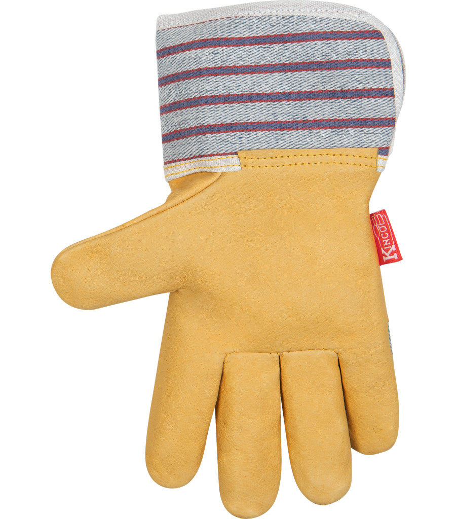 Kids' Grain Leather Palm with Safety Cuff, Striped, large image number 1