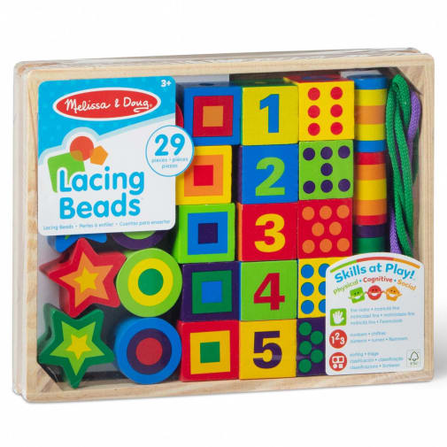 Melissa & Doug Wooden Lacing Beads