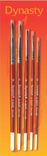 Dynasty Red Sable Paint Brushes - 5 pack assortment (Set DB-13)