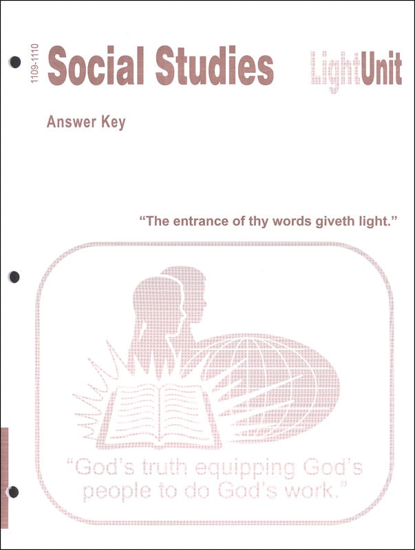 Social Studies 1109-1110 LightUnit Answer Key