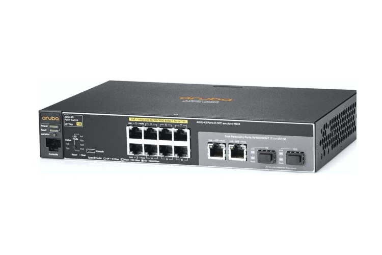 HPE Aruba 2530 Series Switch, 8 10/100/1000 PoE+ ports, 2 x SFP Uplinks, Refurbished, J9774A HPE Aruba 2530 Series Switch, 8 10/100/1000 PoE+ ports, 2 x SFP Uplinks, Refurbished, J9774A