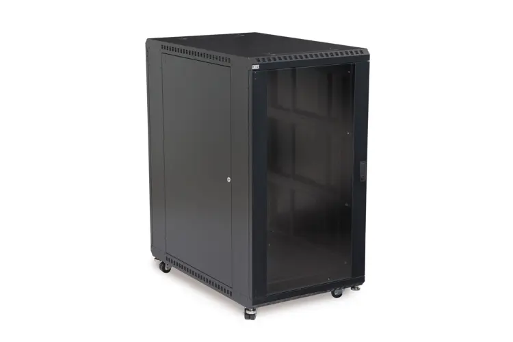 22U LINIER Server Cabinet - Glass/Glass Doors - 36in Depth