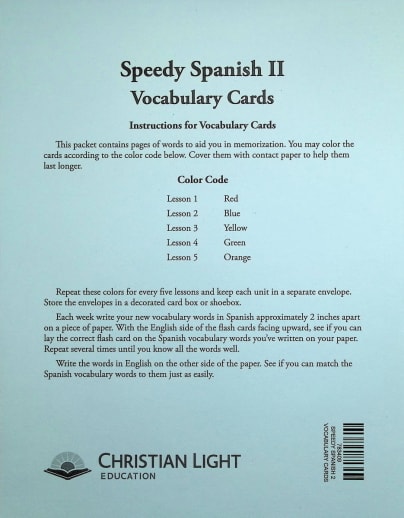 Speedy Spanish II Flash Cards